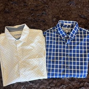 2 men’s Express long sleeve polo shirts